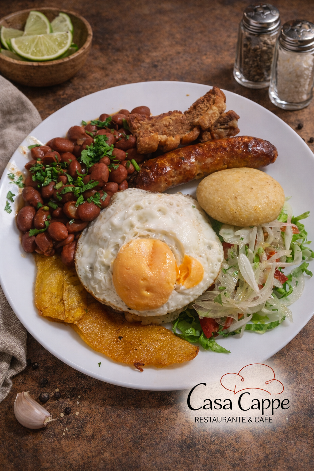 Plato tradicional servido en Casa Cappe
